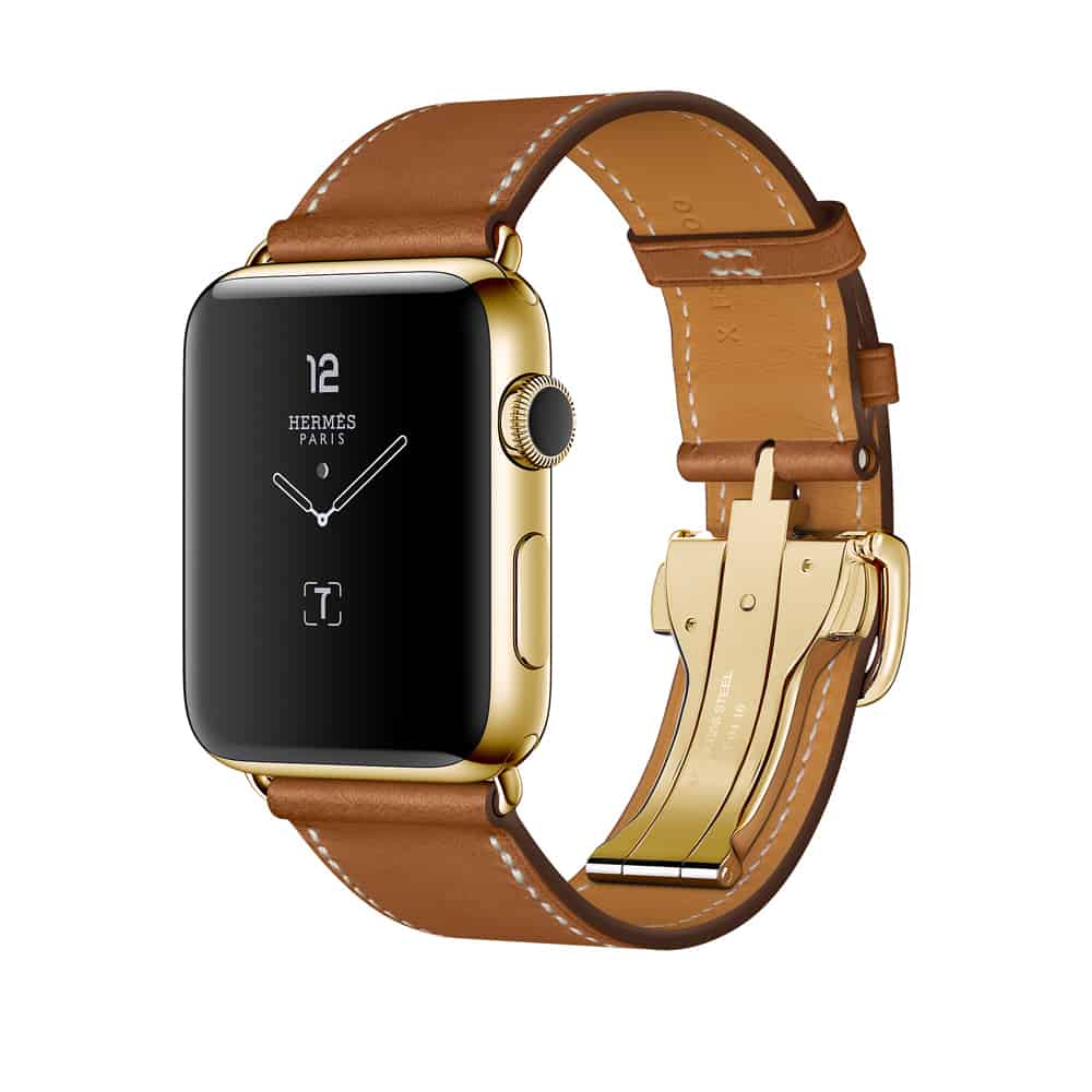 Apple watch hermès stainless steel case with 2024 ébène barenia leather single tour deployment buckle