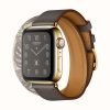 Hermès Double Tour Étain/Béton Swift 24K Gold Plated 40mm Apple Watch Series 6