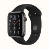 Hermès Noir Swift Leather Series 7 41mm Apple Watch Space Black Double Tour - Image 2