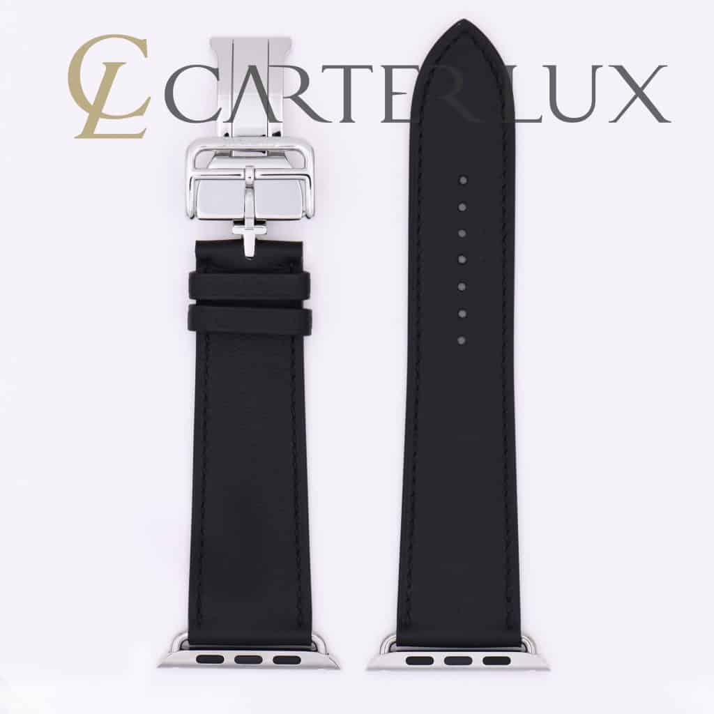 Single Tour Deployment Buckle Noir Hermès Band for Apple Watch 44mm