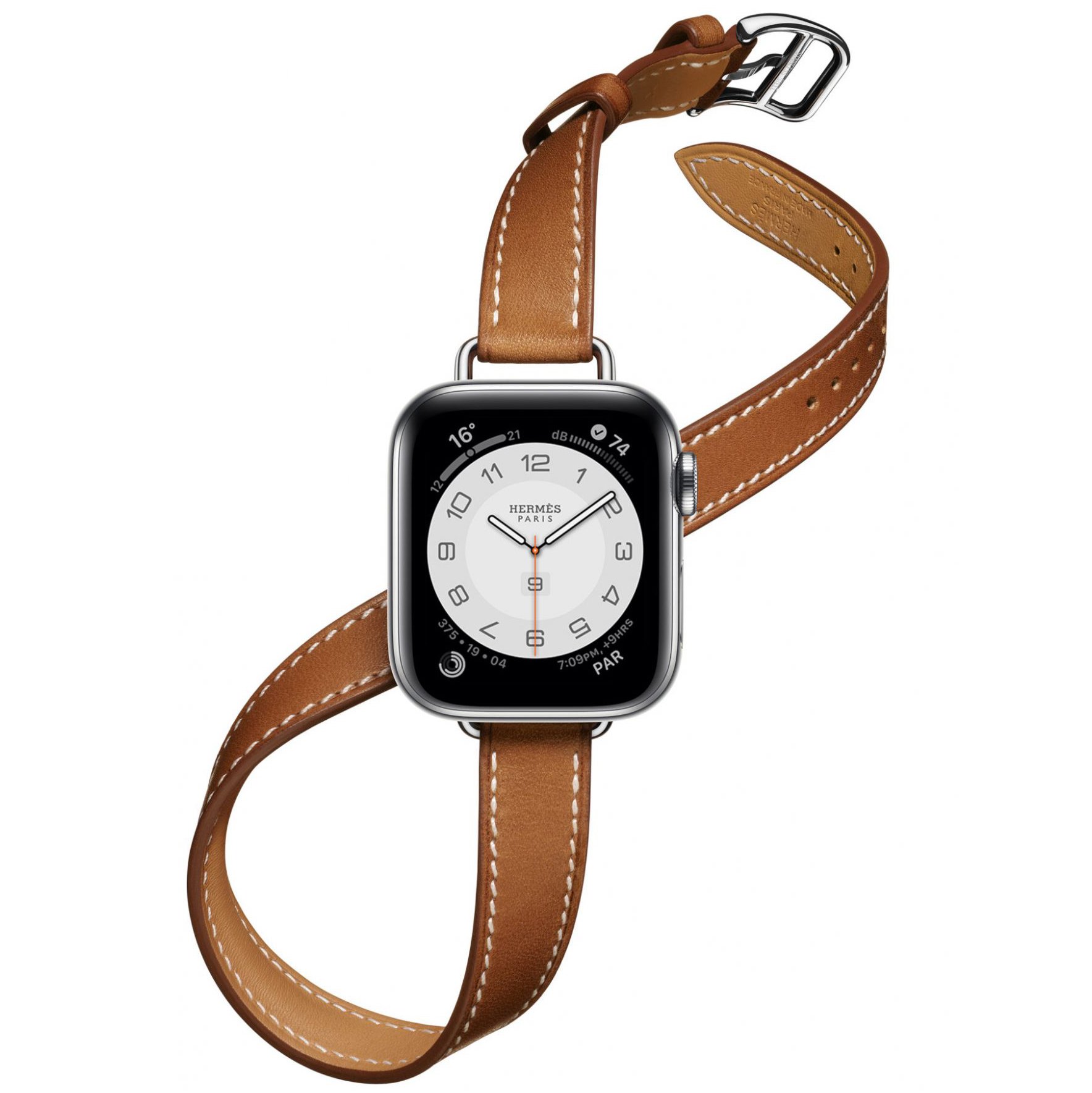 Apple Watch Hermes 40mm Swift Leather Double Tour - Etain/Beton