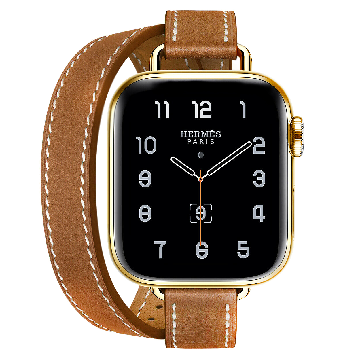 Hermès Attelage Double Tour Fauve 41mm 24K Gold Plated Apple Watch Series 7
